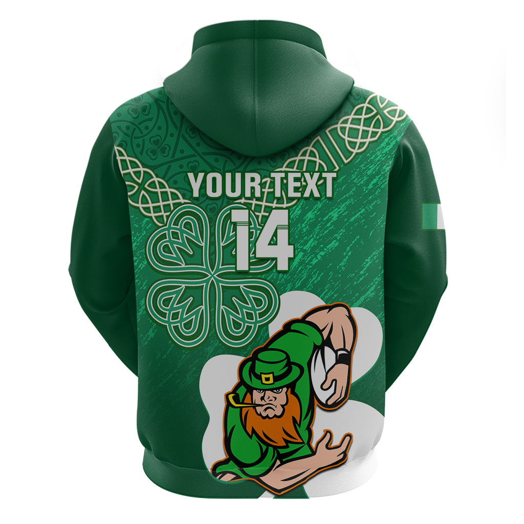 Custom Ireland Rugby Hoodie 2024 Irish Shamrocks With Celtic Pattern LT14