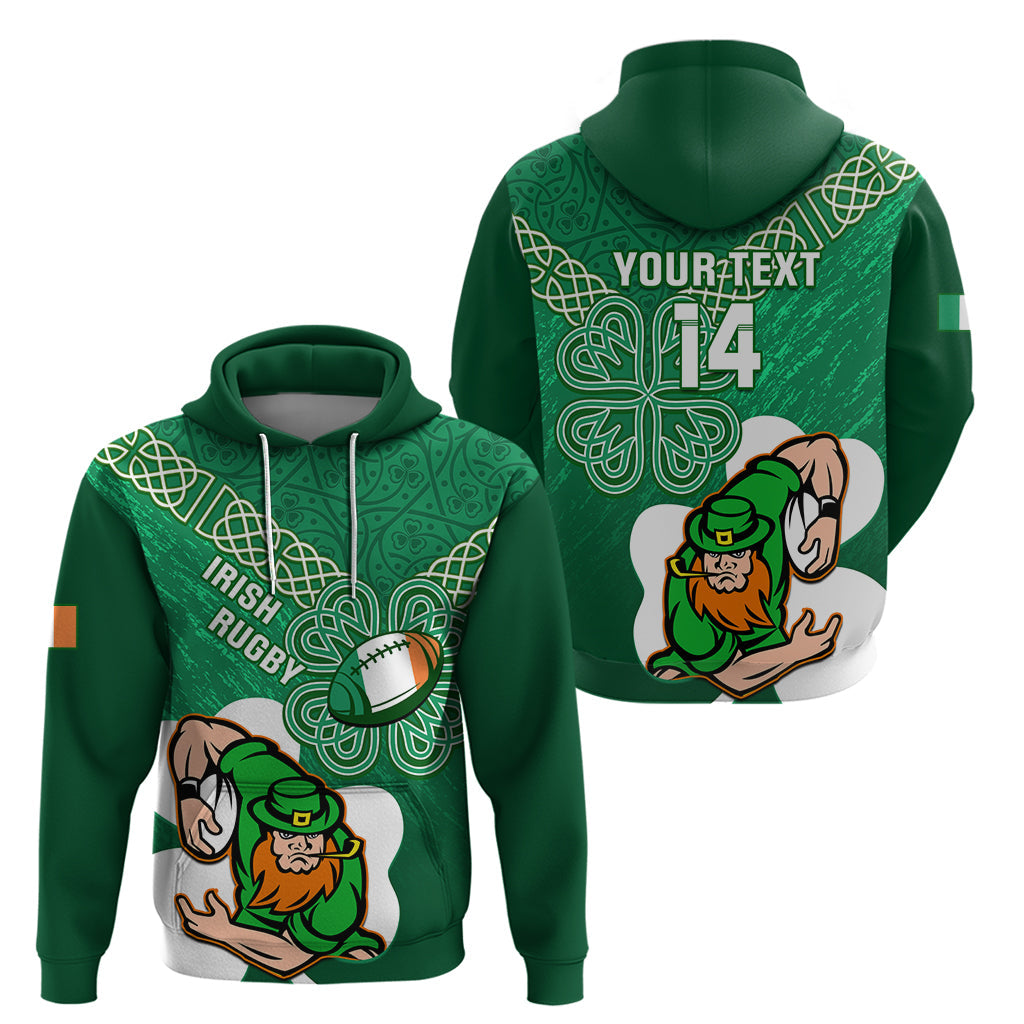 Custom Ireland Rugby Hoodie 2024 Irish Shamrocks With Celtic Pattern LT14