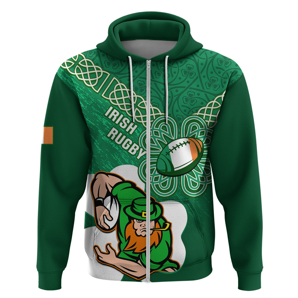 Custom Ireland Rugby Hoodie 2024 Irish Shamrocks With Celtic Pattern LT14