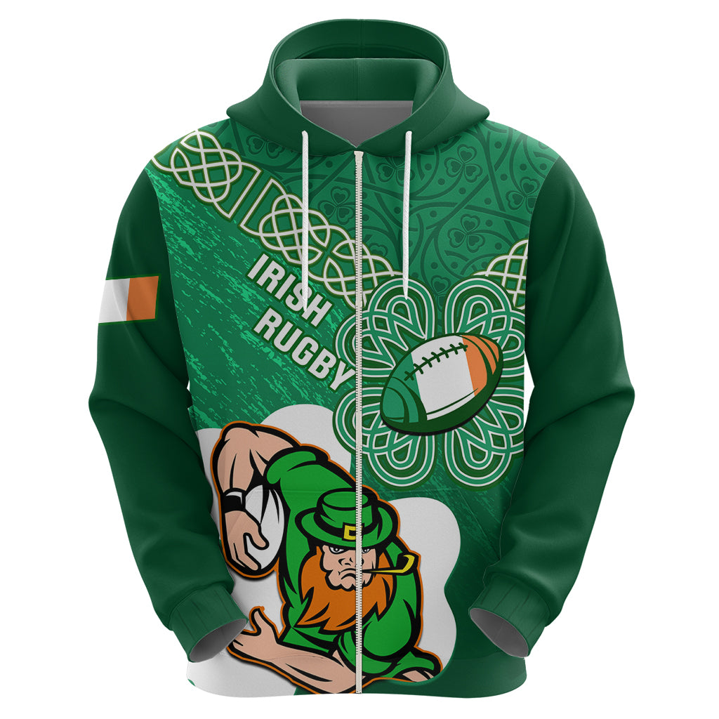 Custom Ireland Rugby Hoodie 2024 Irish Shamrocks With Celtic Pattern LT14