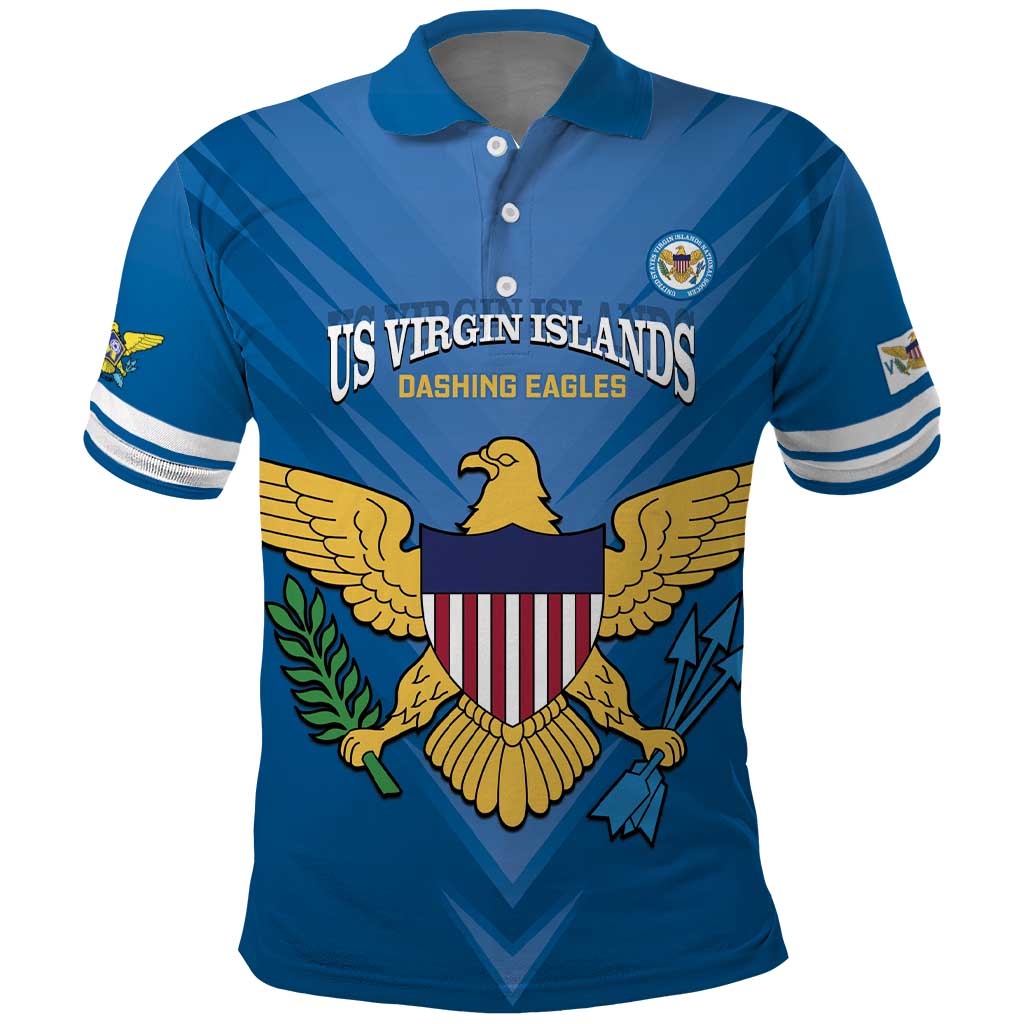 Custom US Virgin Islands Soccer Polo Shirt Go Dashing Eagles Sporty Style LT14