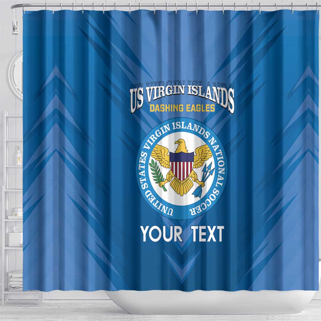 Custom US Virgin Islands Soccer Shower Curtain Go Dashing Eagles Sporty Style LT14