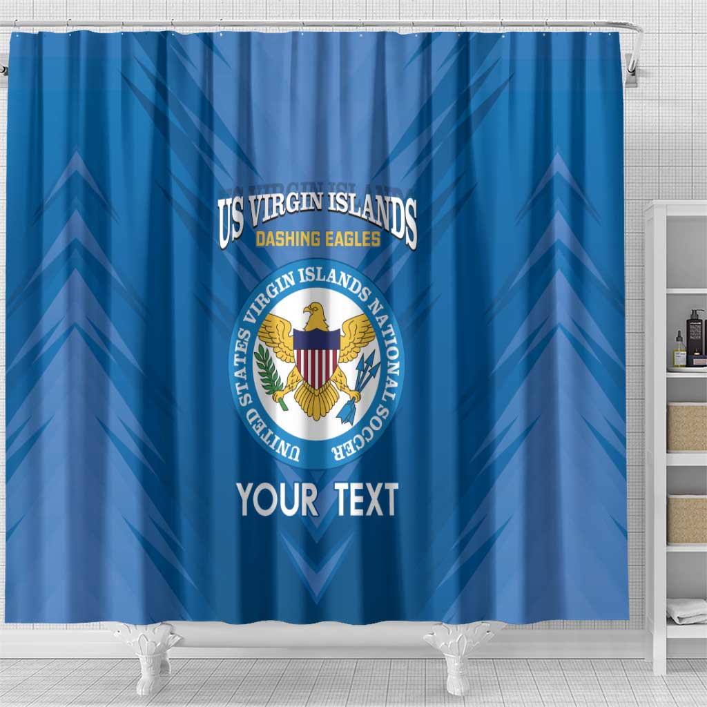 Custom US Virgin Islands Soccer Shower Curtain Go Dashing Eagles Sporty Style LT14