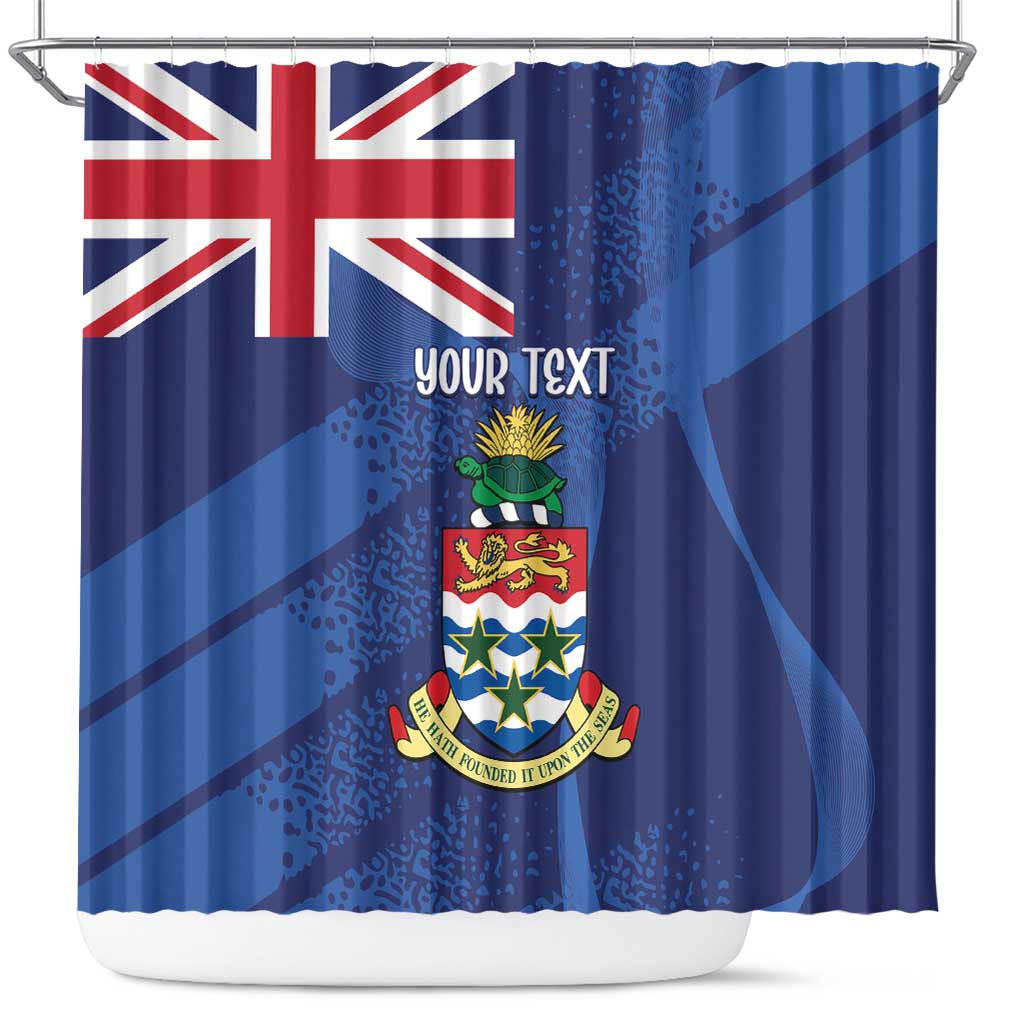 Personalised Cayman Islands Shower Curtain Coat Of Arms Grunge Style LT14