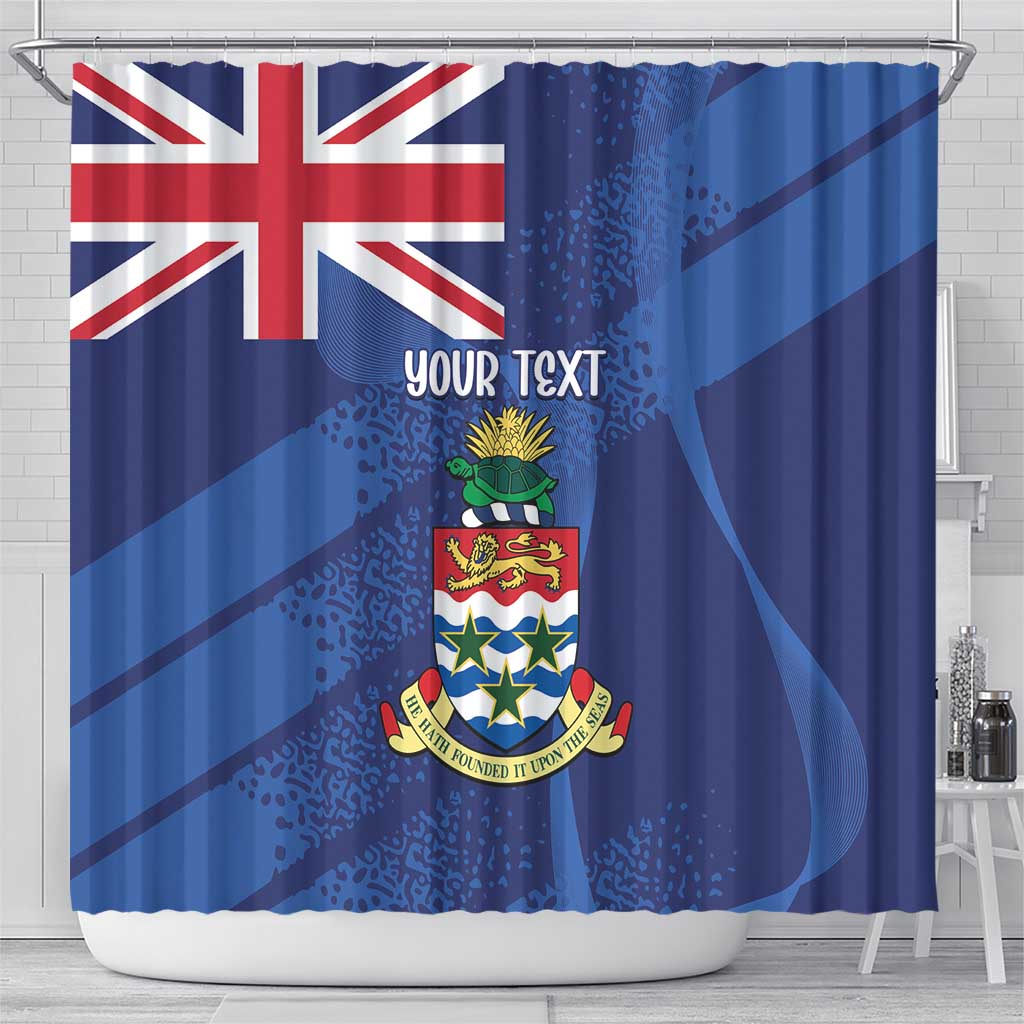 Personalised Cayman Islands Shower Curtain Coat Of Arms Grunge Style LT14
