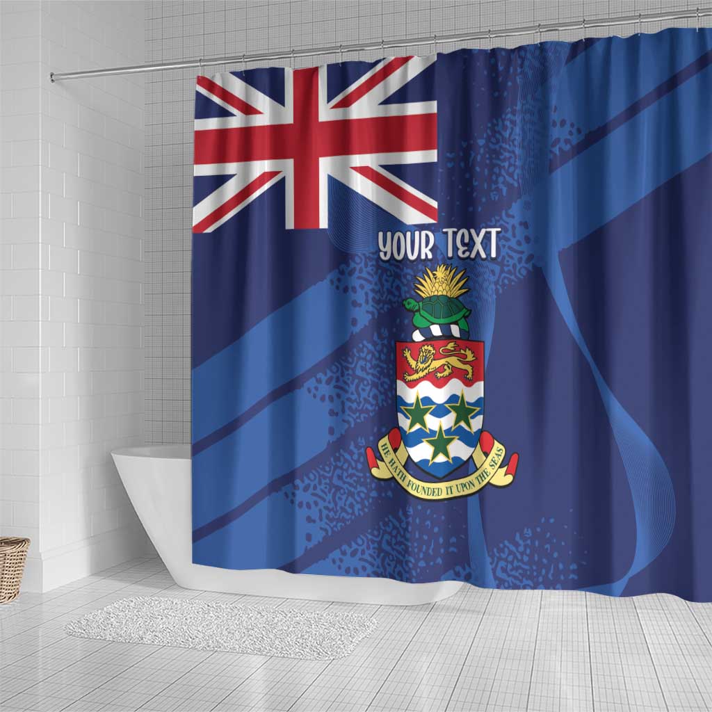 Personalised Cayman Islands Shower Curtain Coat Of Arms Grunge Style LT14