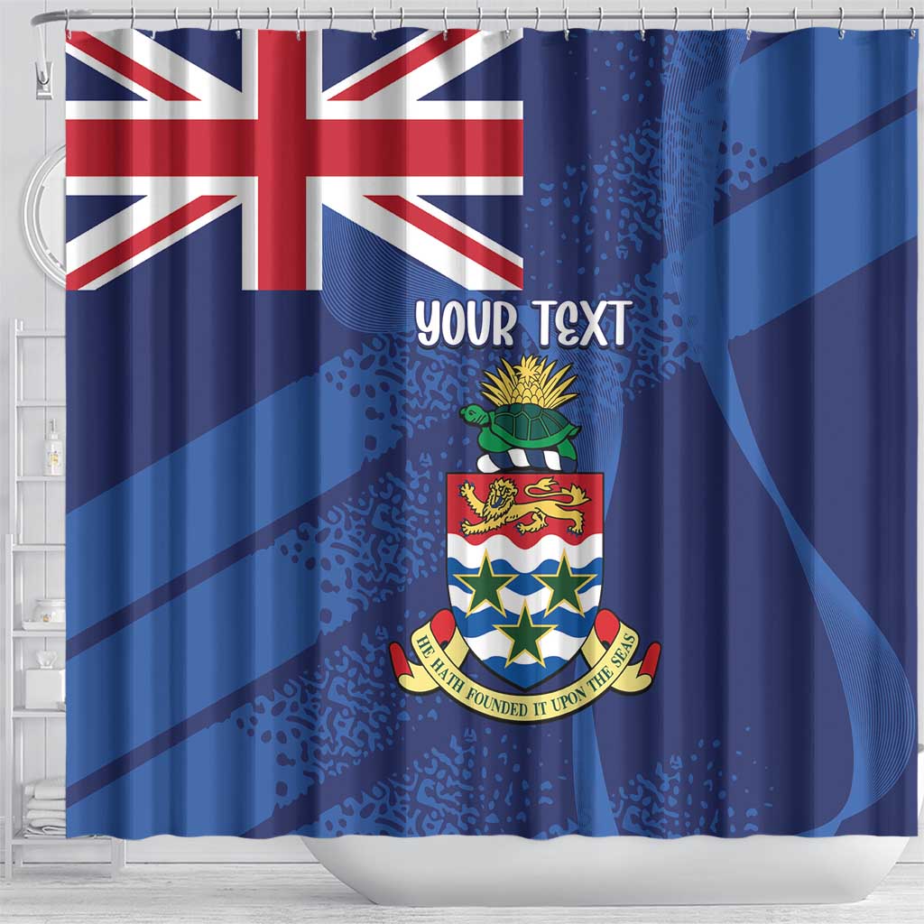 Personalised Cayman Islands Shower Curtain Coat Of Arms Grunge Style LT14