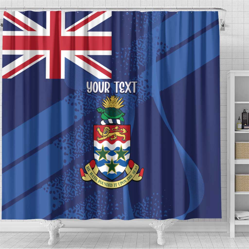 Personalised Cayman Islands Shower Curtain Coat Of Arms Grunge Style LT14
