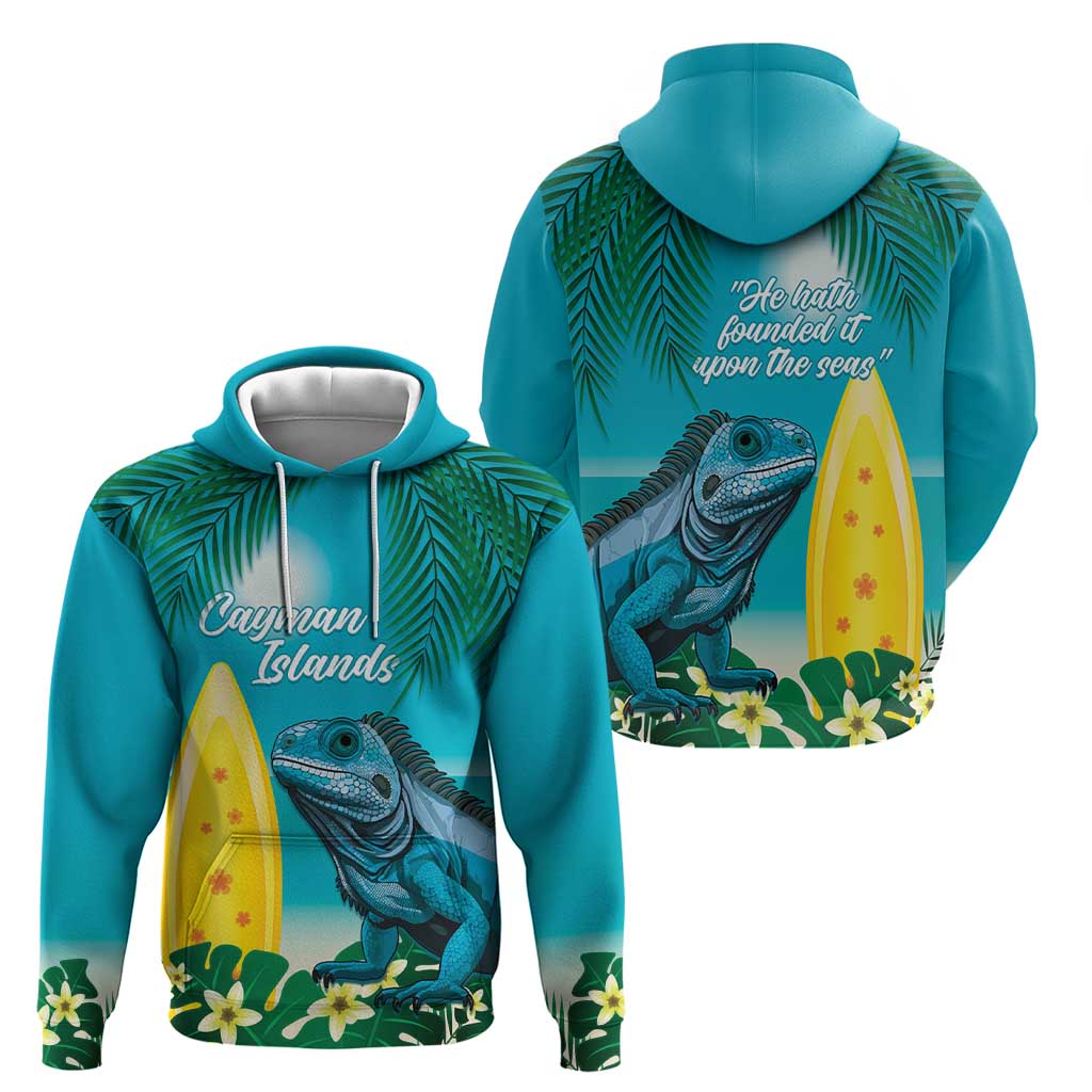 Blue Iguana Cayman Islands Hoodie Turquoise Tropical Vibes LT14