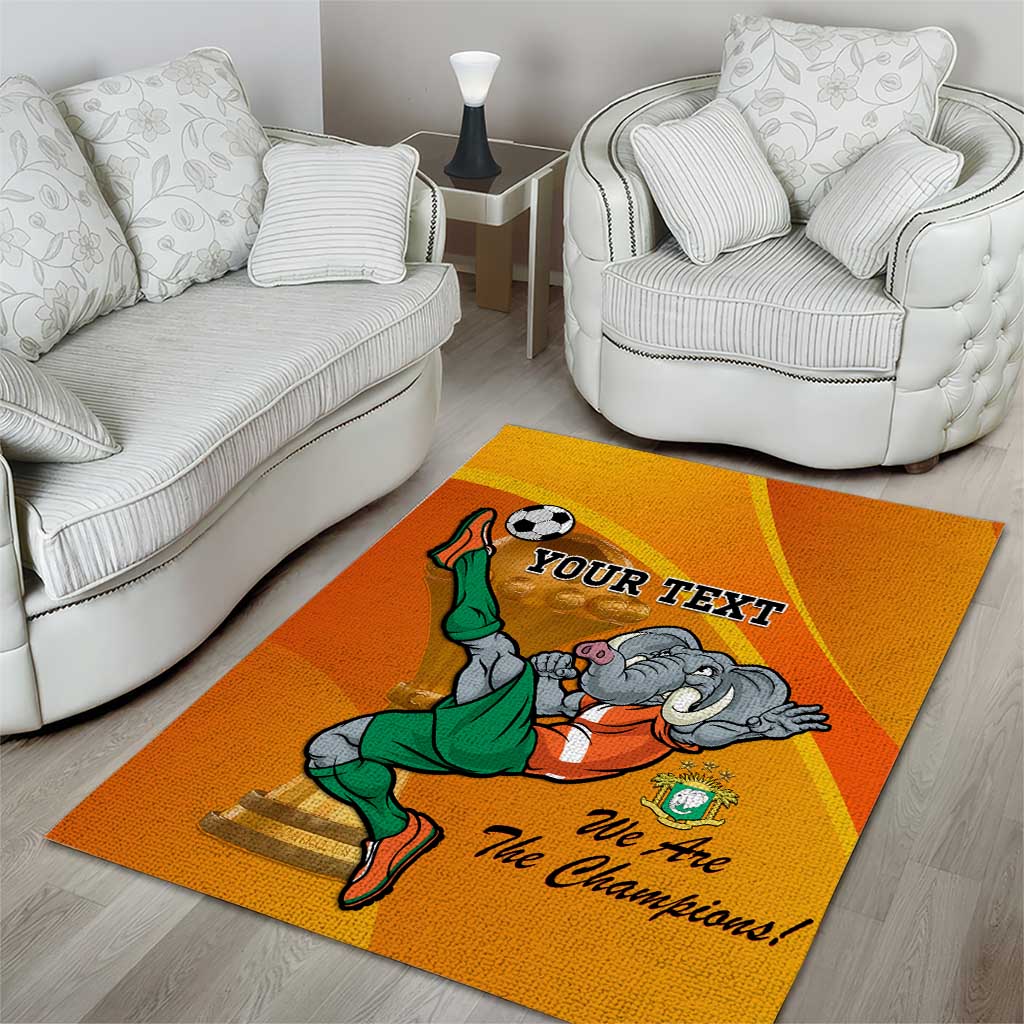Custom Ivory Coast Football Area Rug 2024 Mascot With Champions Trophy LT14