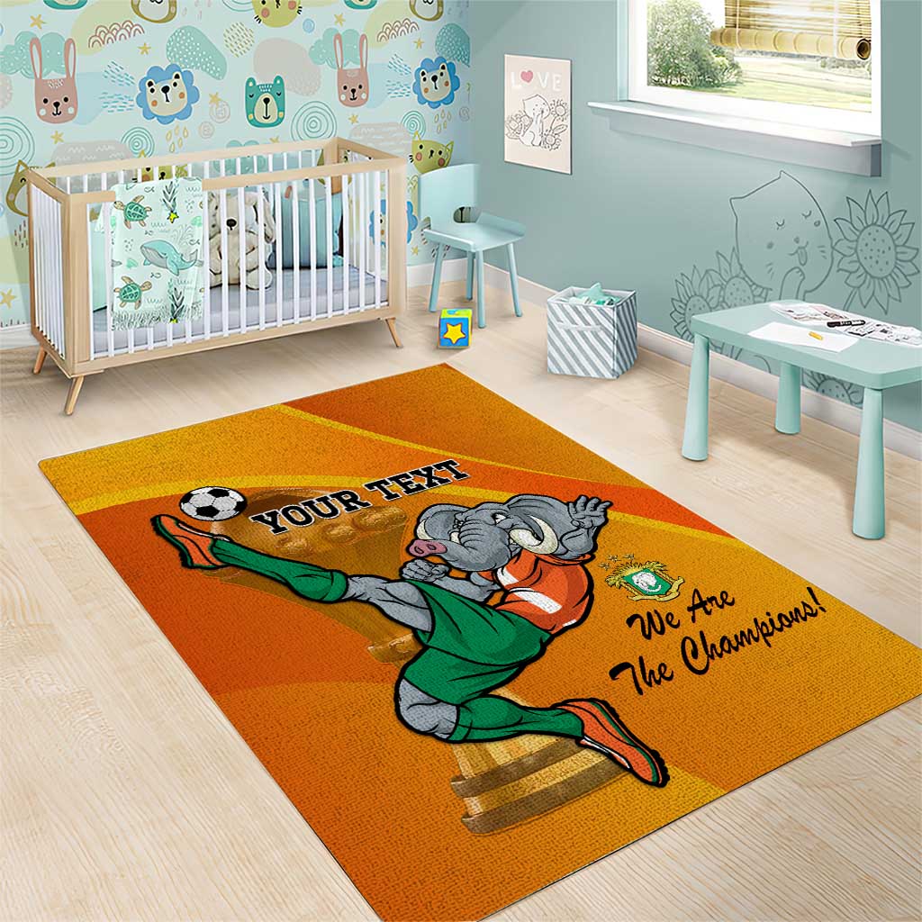 Custom Ivory Coast Football Area Rug 2024 Mascot With Champions Trophy LT14
