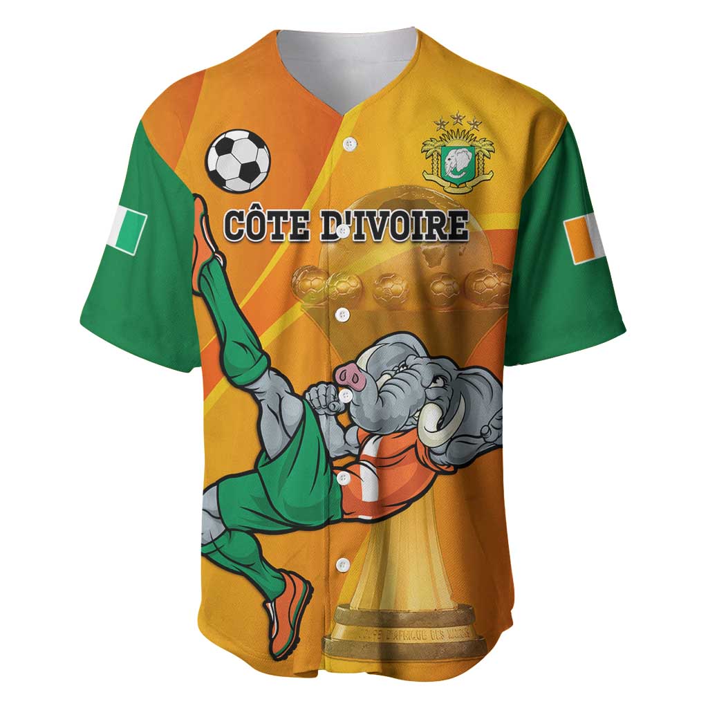 Custom Ivory Coast Football Baseball Jersey 2024 Mascot With Champions Trophy LT14