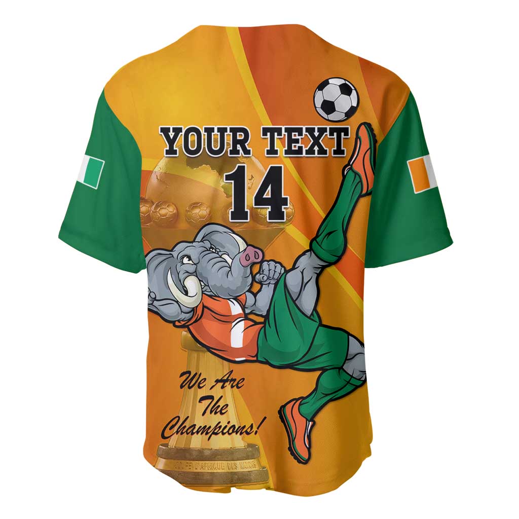 Custom Ivory Coast Football Baseball Jersey 2024 Mascot With Champions Trophy LT14