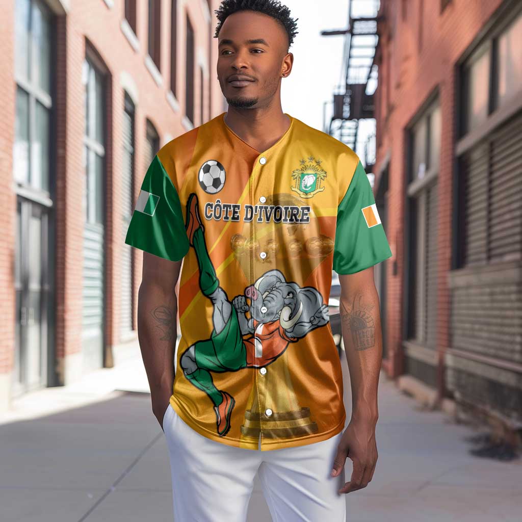 Custom Ivory Coast Football Baseball Jersey 2024 Mascot With Champions Trophy LT14