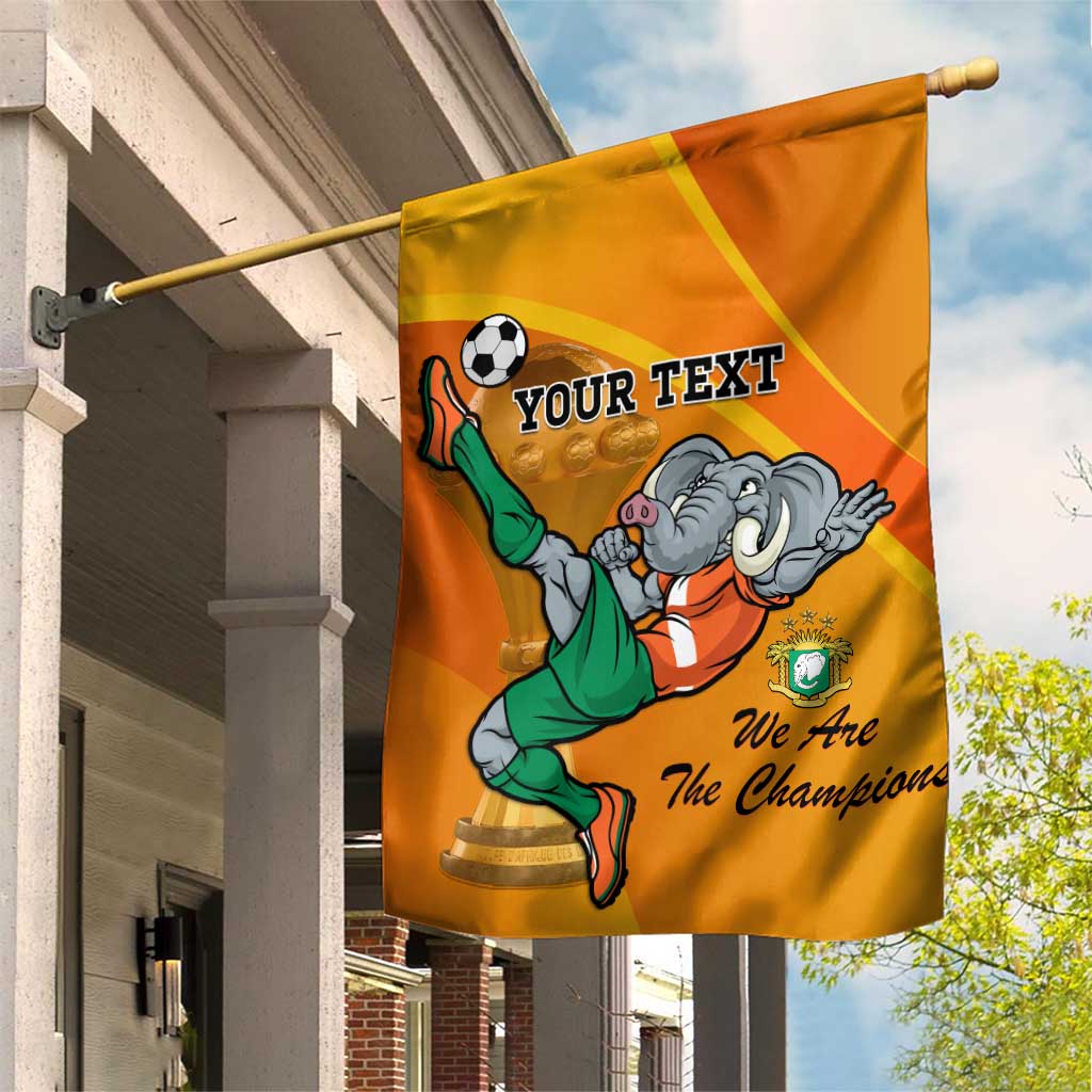 Custom Ivory Coast Football Garden Flag 2024 Mascot With Champions Trophy LT14