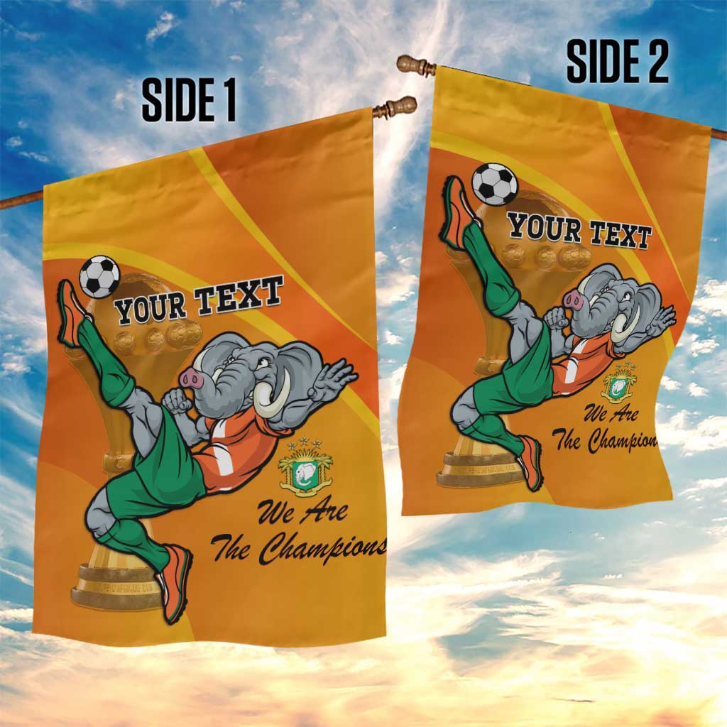 Custom Ivory Coast Football Garden Flag 2024 Mascot With Champions Trophy LT14