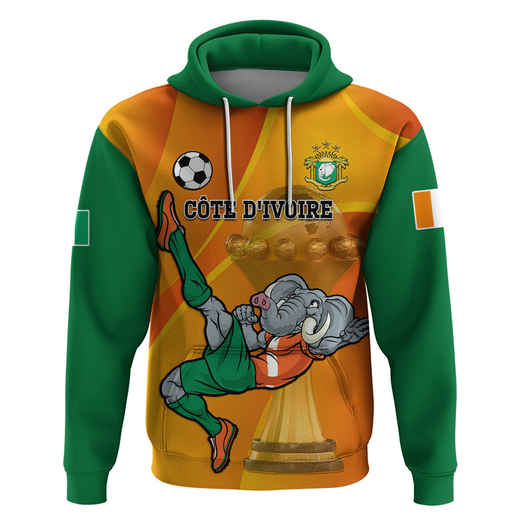 Custom Ivory Coast Football Hoodie 2024 Mascot With Champions Trophy LT14