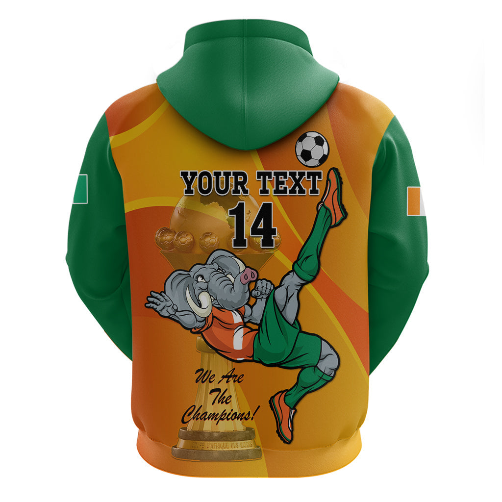 Custom Ivory Coast Football Hoodie 2024 Mascot With Champions Trophy LT14