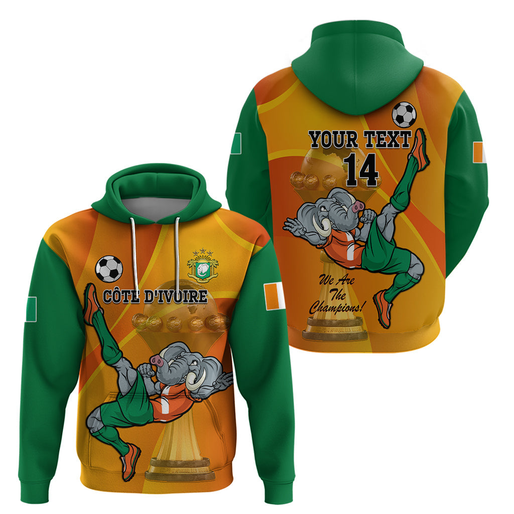 Custom Ivory Coast Football Hoodie 2024 Mascot With Champions Trophy LT14