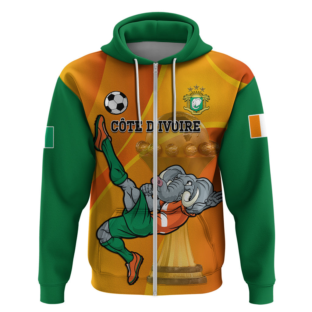Custom Ivory Coast Football Hoodie 2024 Mascot With Champions Trophy LT14