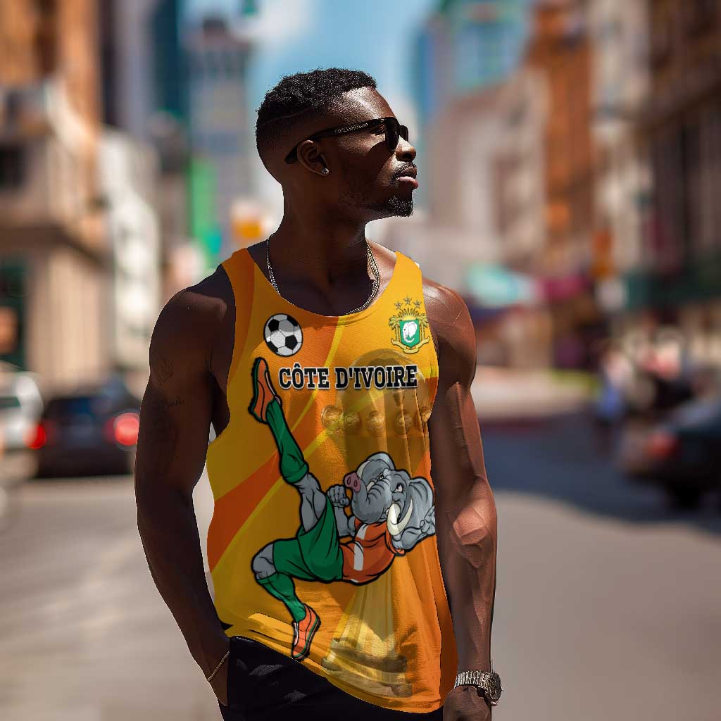 Custom Ivory Coast Football Men Tank Top 2024 Mascot With Champions Trophy LT14