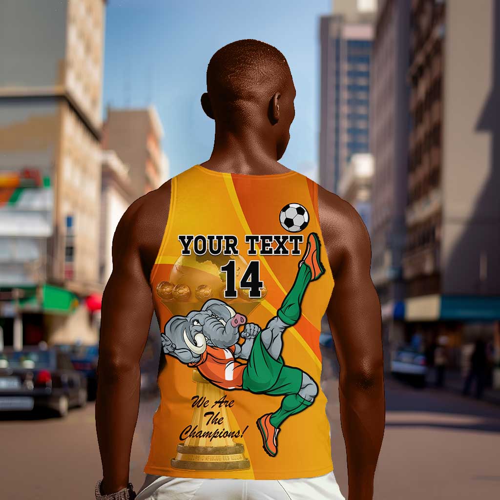 Custom Ivory Coast Football Men Tank Top 2024 Mascot With Champions Trophy LT14