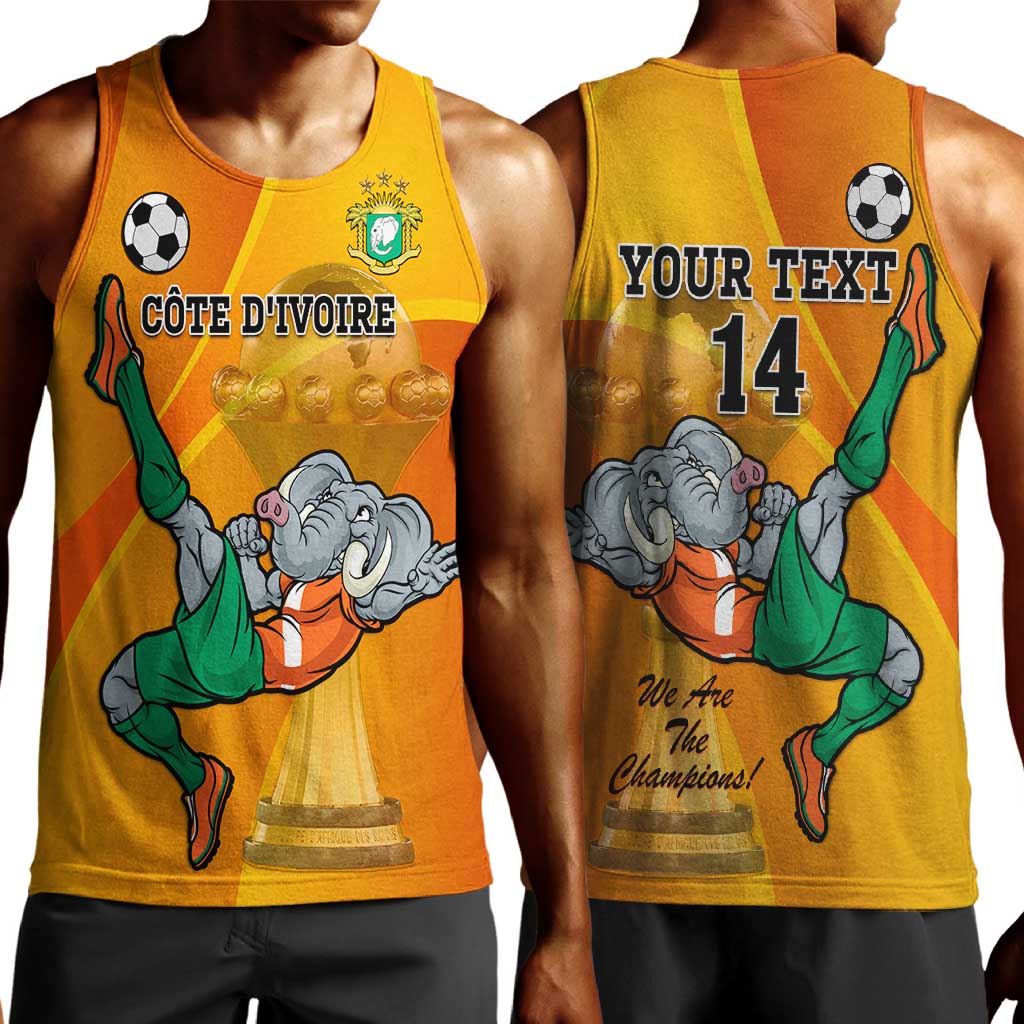 Custom Ivory Coast Football Men Tank Top 2024 Mascot With Champions Trophy LT14