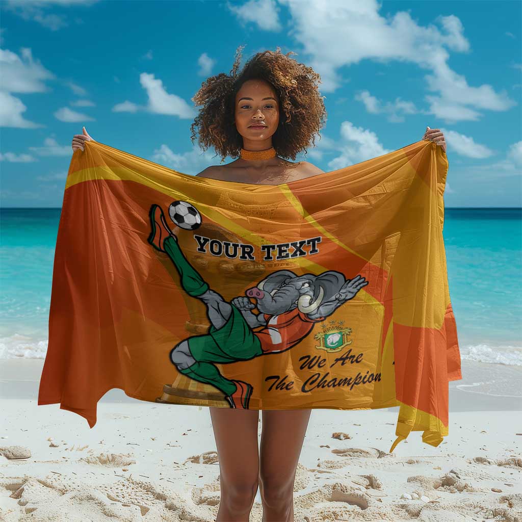 Custom Ivory Coast Football Sarong 2024 Mascot With Champions Trophy LT14