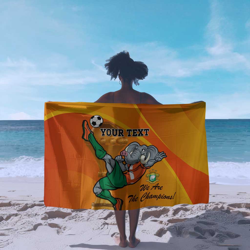 Custom Ivory Coast Football Sarong 2024 Mascot With Champions Trophy LT14