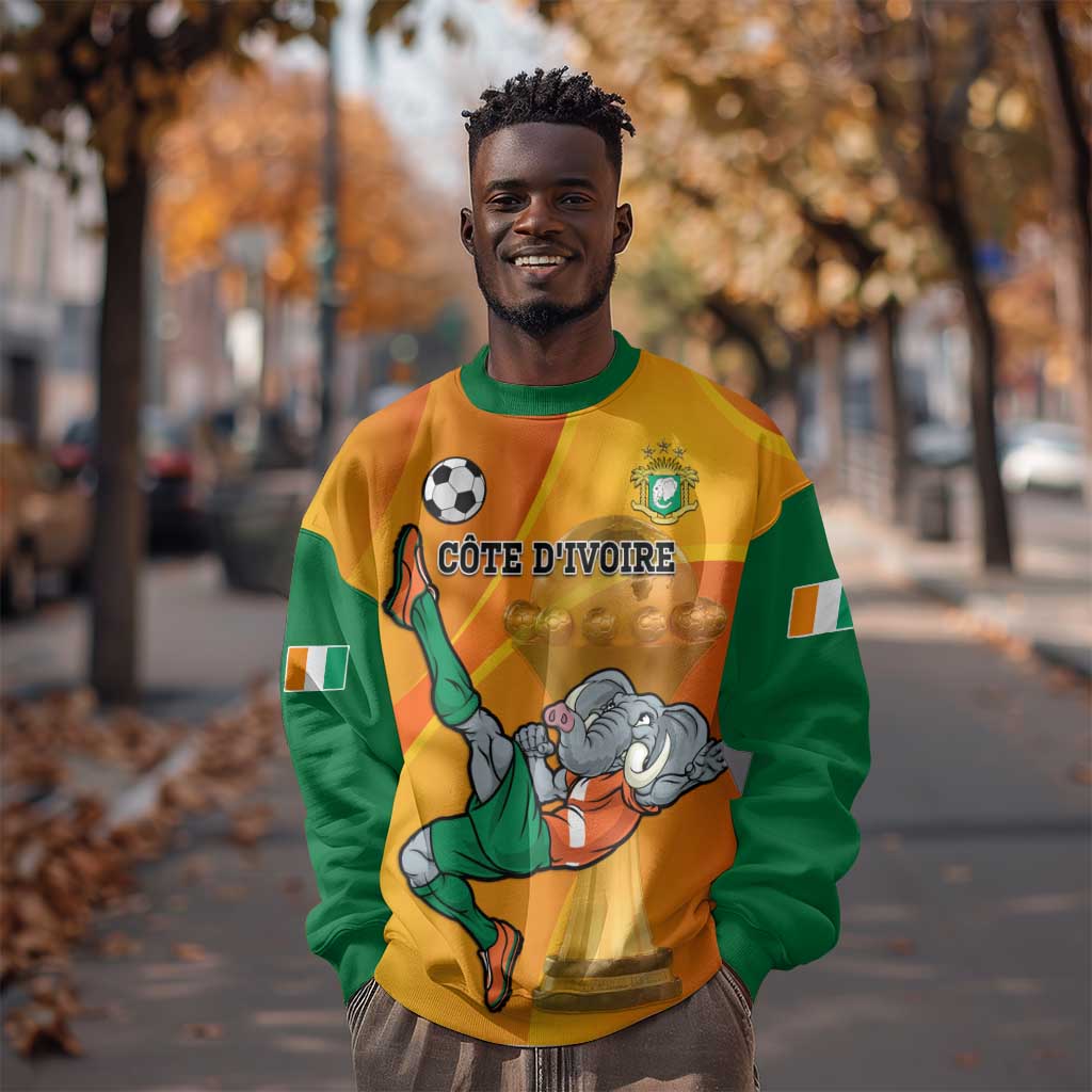 Custom Ivory Coast Football Sweatshirt 2024 Mascot With Champions Trophy LT14