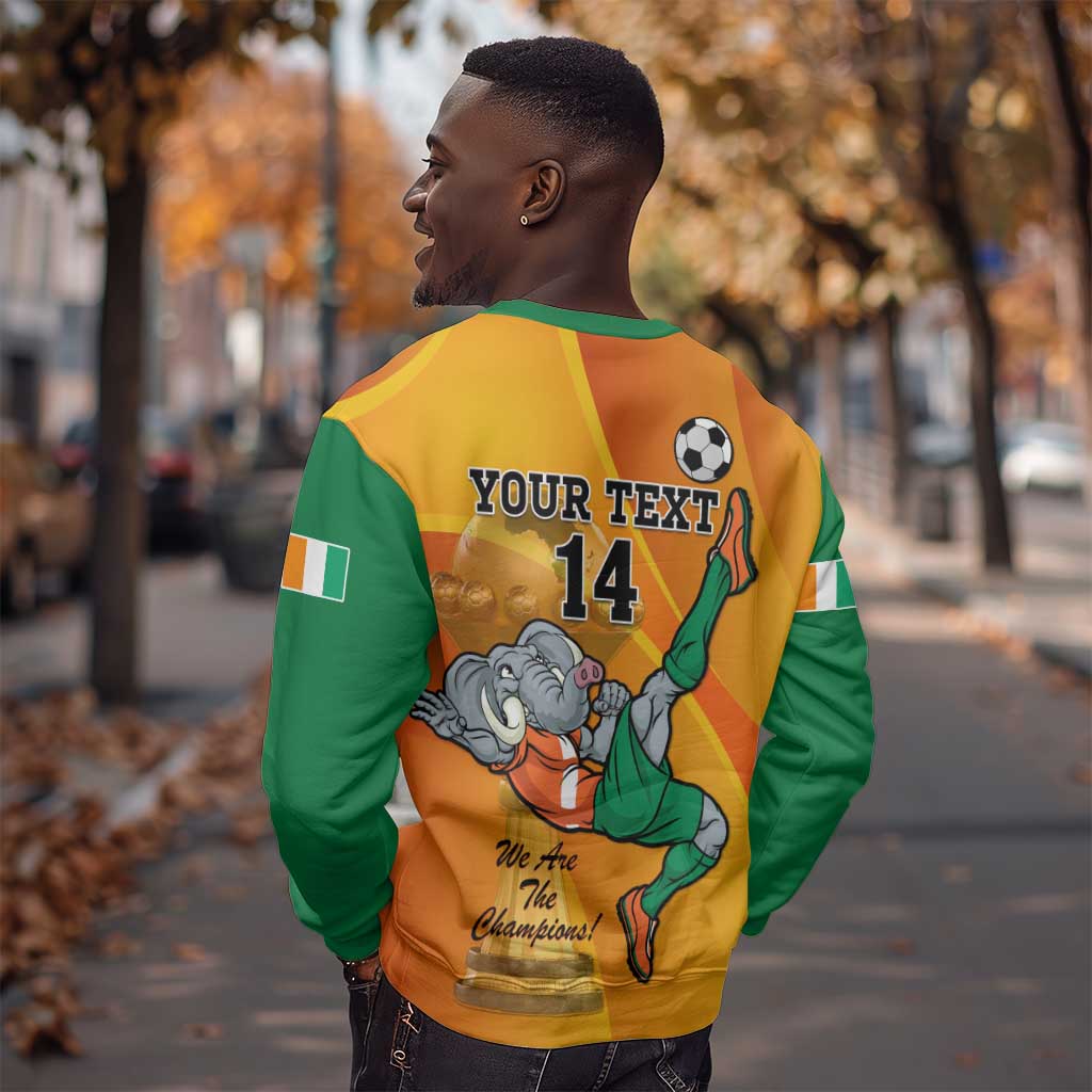 Custom Ivory Coast Football Sweatshirt 2024 Mascot With Champions Trophy LT14