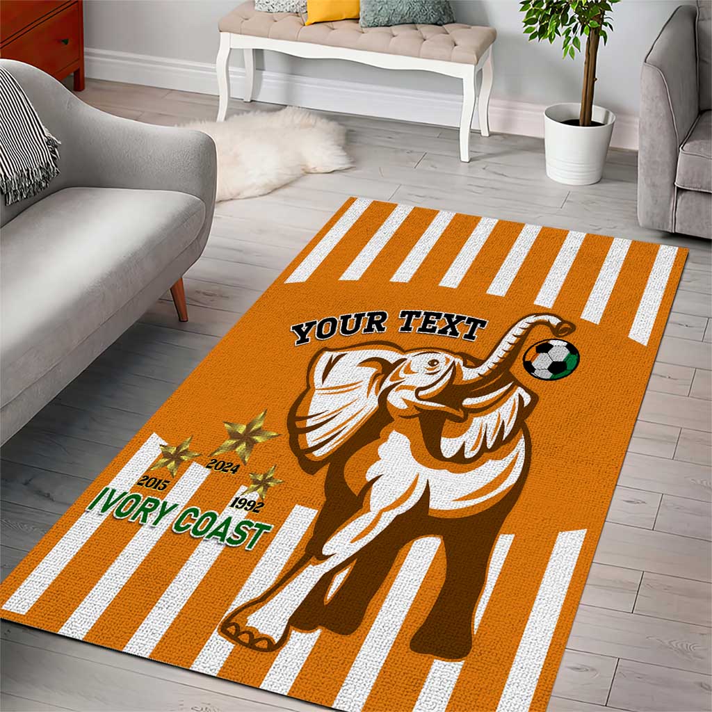 Custom Ivory Coast Football Area Rug Les Elephants 3rd Champions Proud LT14