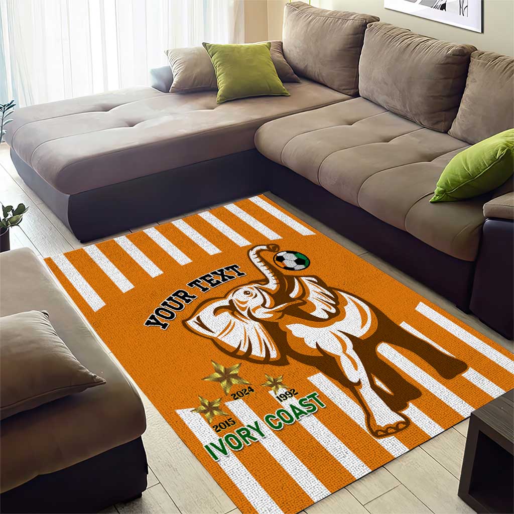 Custom Ivory Coast Football Area Rug Les Elephants 3rd Champions Proud LT14