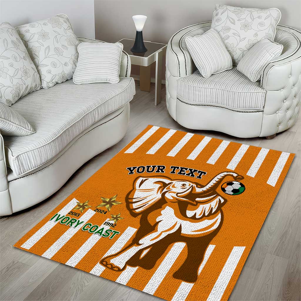 Custom Ivory Coast Football Area Rug Les Elephants 3rd Champions Proud LT14