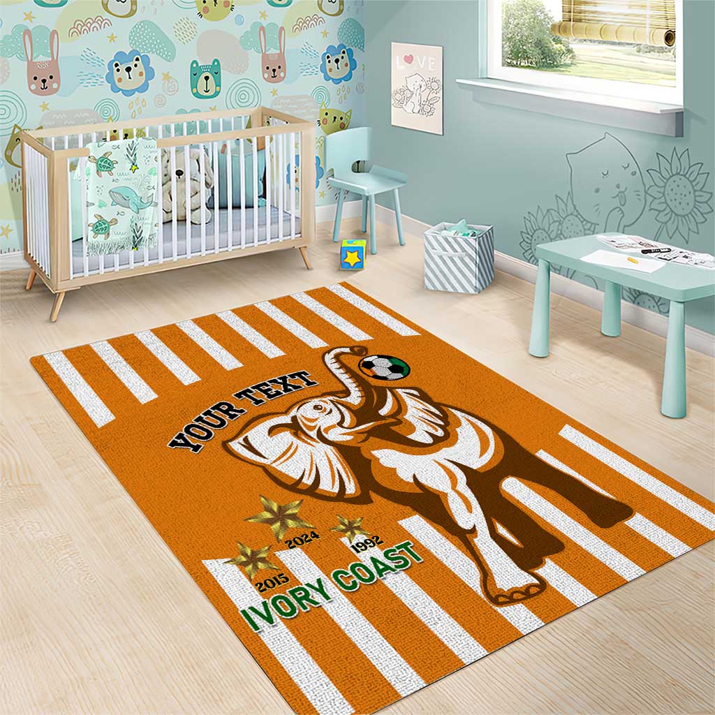 Custom Ivory Coast Football Area Rug Les Elephants 3rd Champions Proud LT14