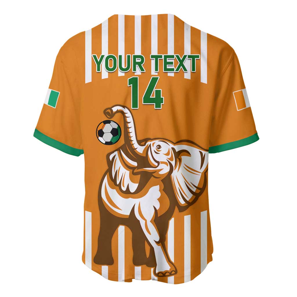 Custom Ivory Coast Football Baseball Jersey Les Elephants 3rd Champions Proud LT14