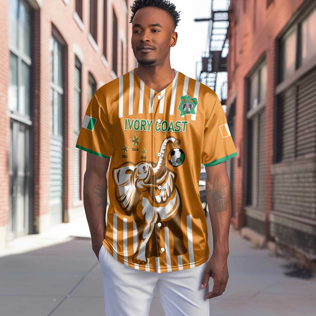 Custom Ivory Coast Football Baseball Jersey Les Elephants 3rd Champions Proud LT14