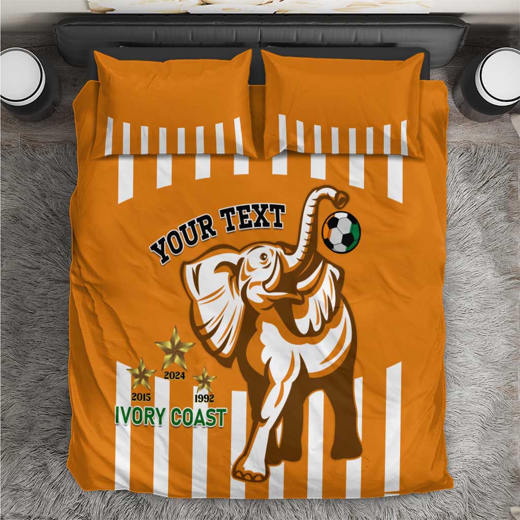 Custom Ivory Coast Football Bedding Set Les Elephants 3rd Champions Proud LT14