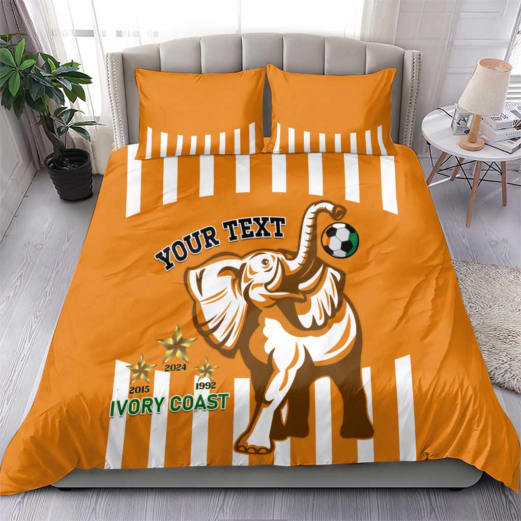 Custom Ivory Coast Football Bedding Set Les Elephants 3rd Champions Proud LT14