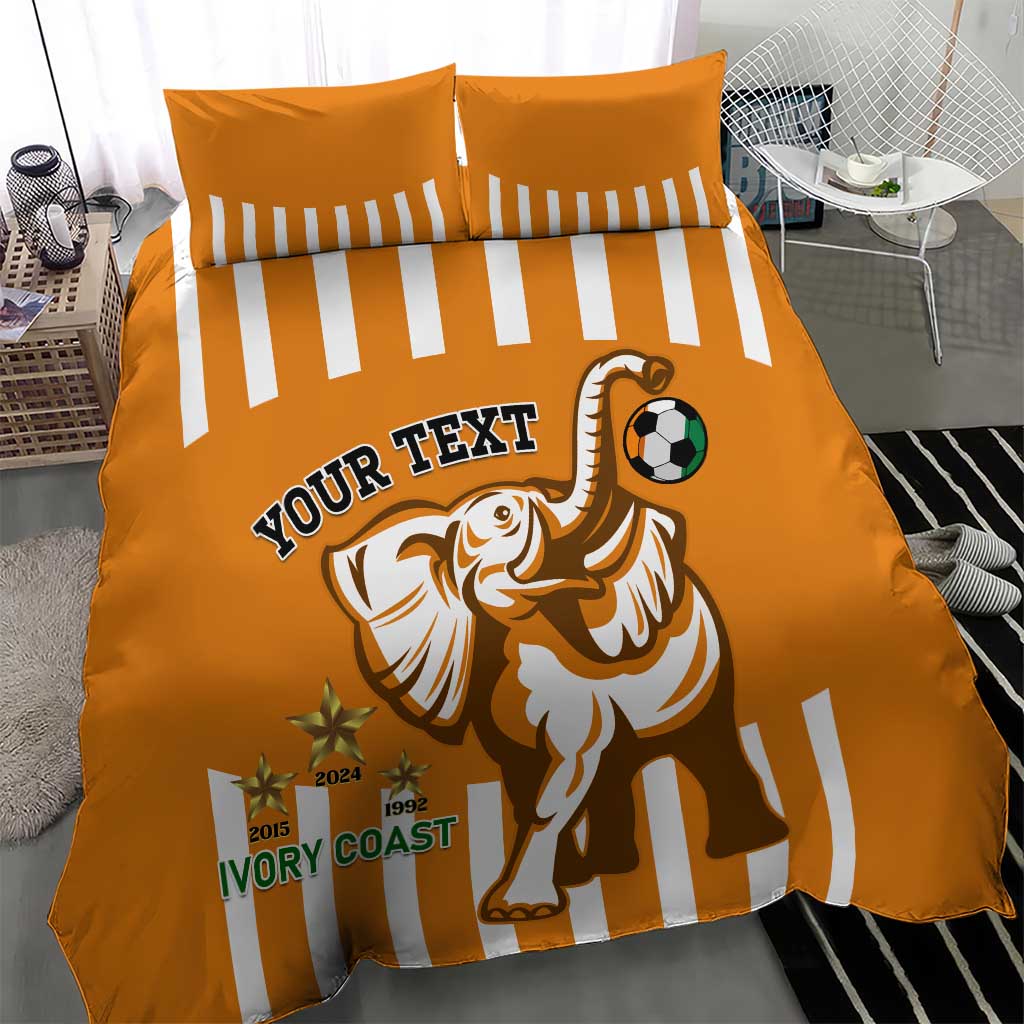 Custom Ivory Coast Football Bedding Set Les Elephants 3rd Champions Proud LT14