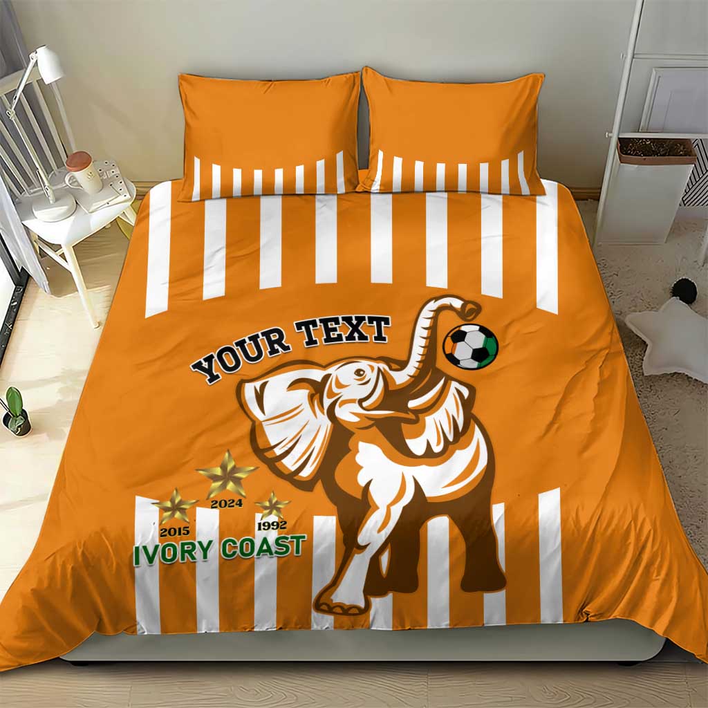 Custom Ivory Coast Football Bedding Set Les Elephants 3rd Champions Proud LT14
