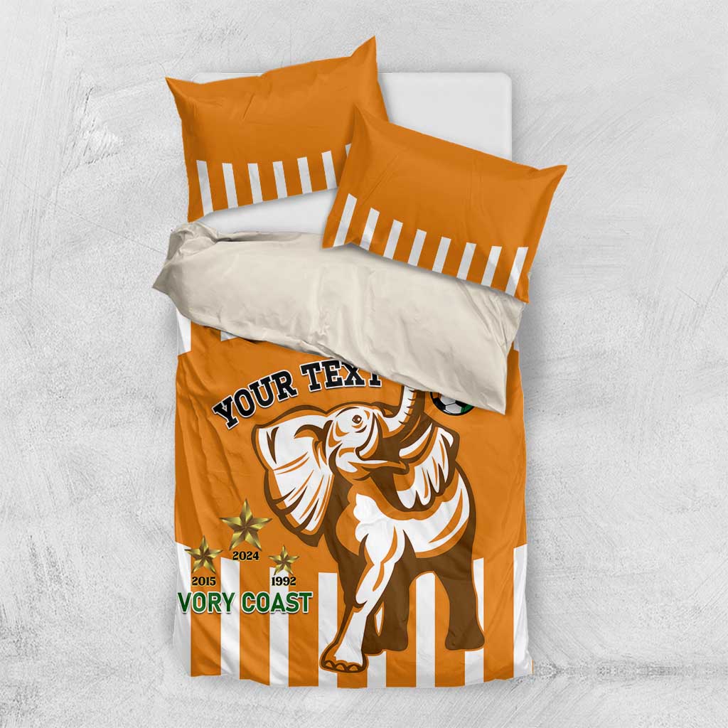 Custom Ivory Coast Football Bedding Set Les Elephants 3rd Champions Proud LT14