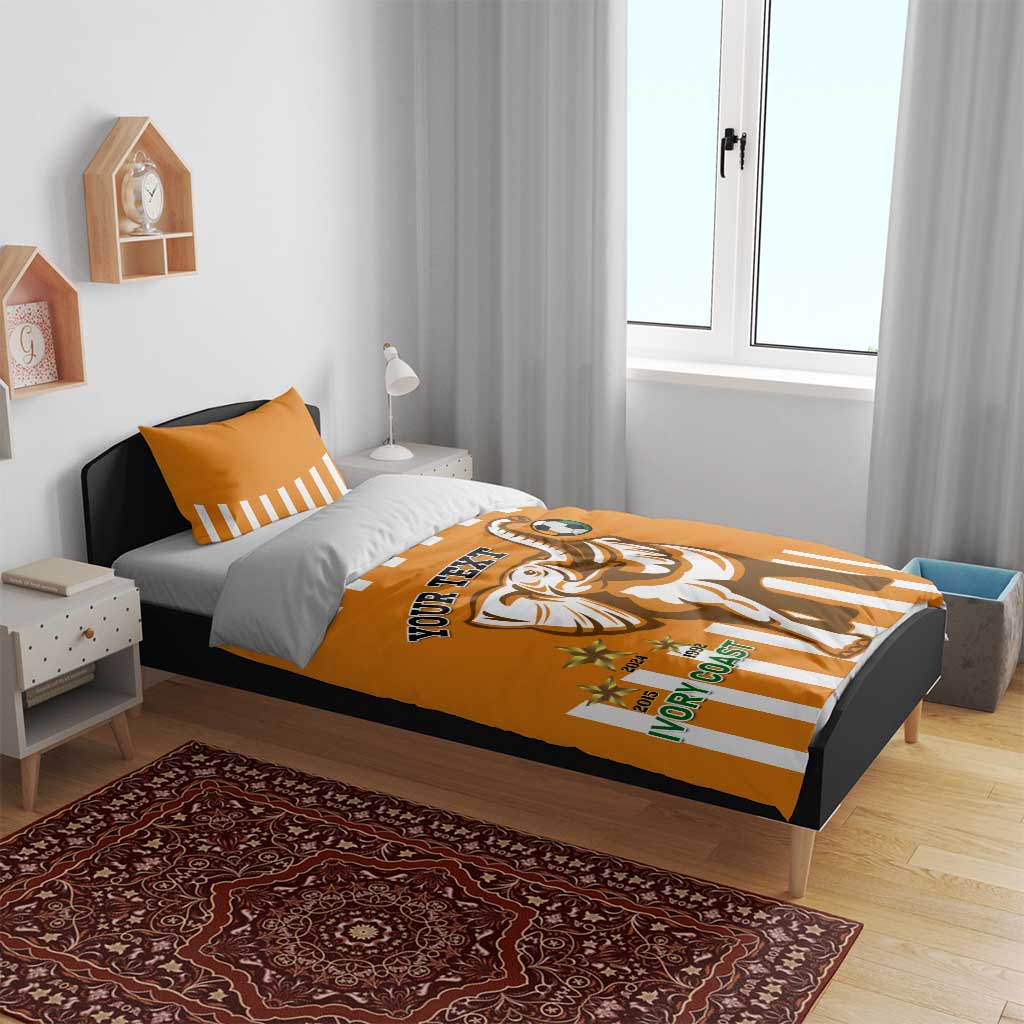 Custom Ivory Coast Football Bedding Set Les Elephants 3rd Champions Proud LT14