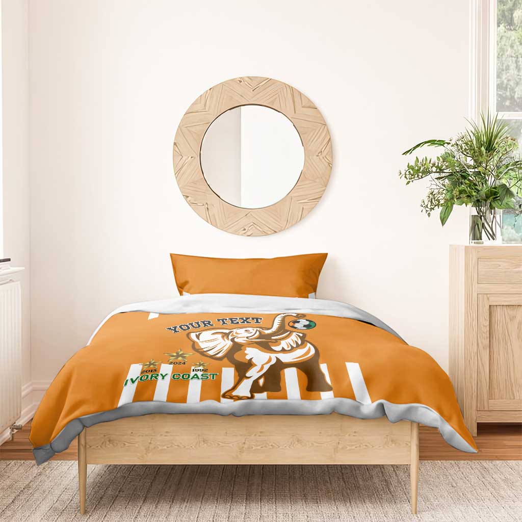 Custom Ivory Coast Football Bedding Set Les Elephants 3rd Champions Proud LT14