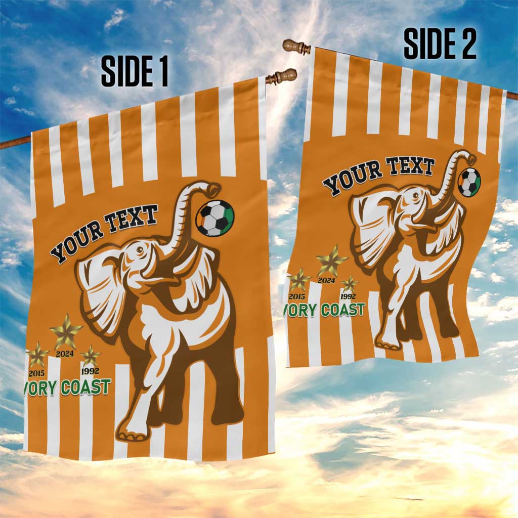 Custom Ivory Coast Football Garden Flag Les Elephants 3rd Champions Proud LT14