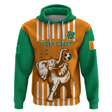 Custom Ivory Coast Football Hoodie Les Elephants 3rd Champions Proud LT14
