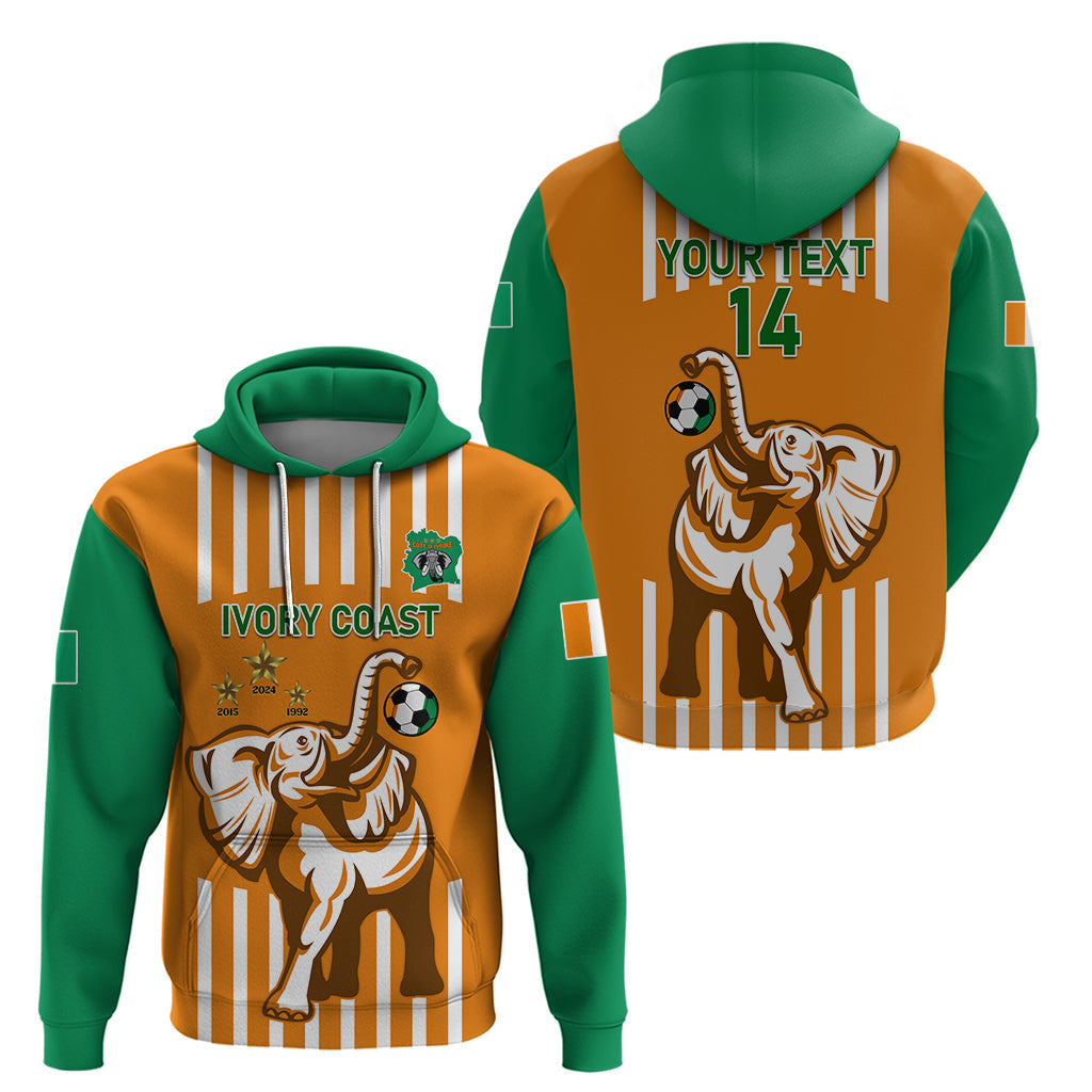 Custom Ivory Coast Football Hoodie Les Elephants 3rd Champions Proud LT14