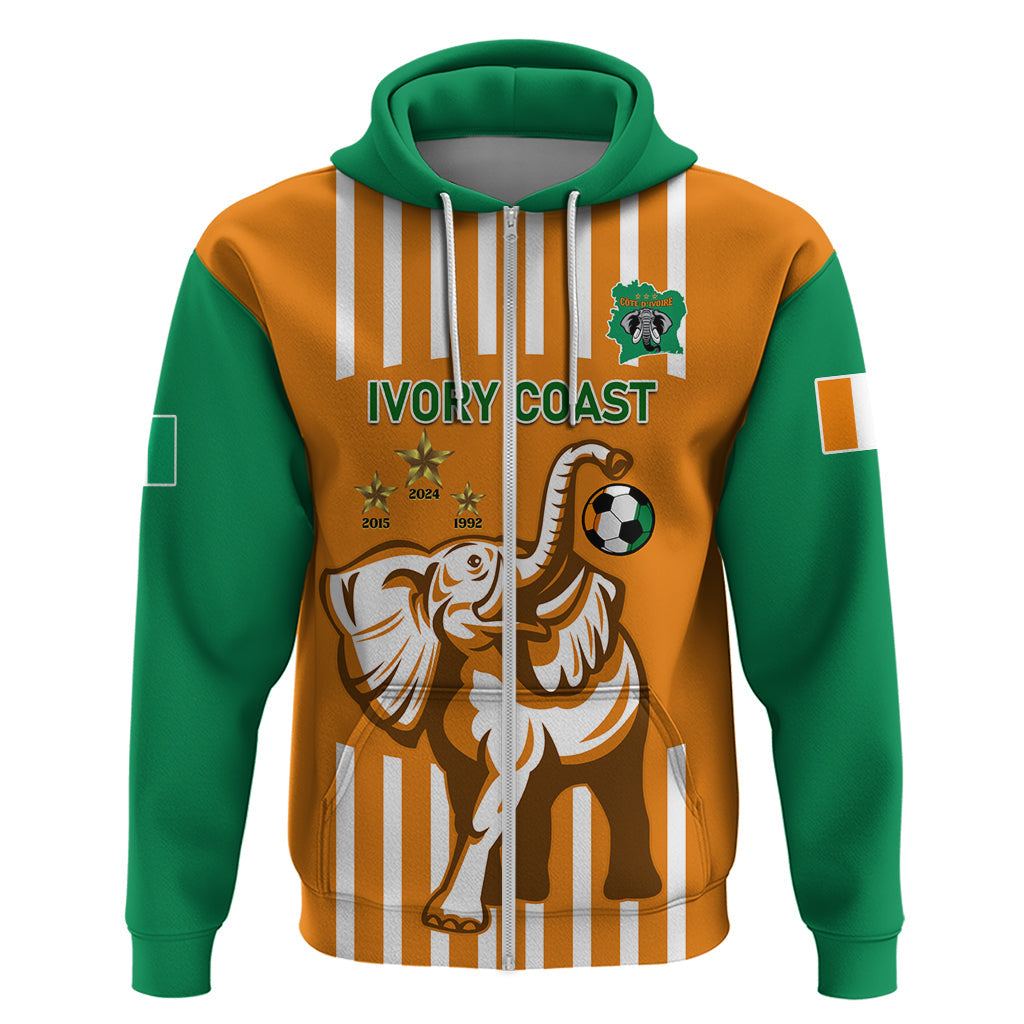 Custom Ivory Coast Football Hoodie Les Elephants 3rd Champions Proud LT14