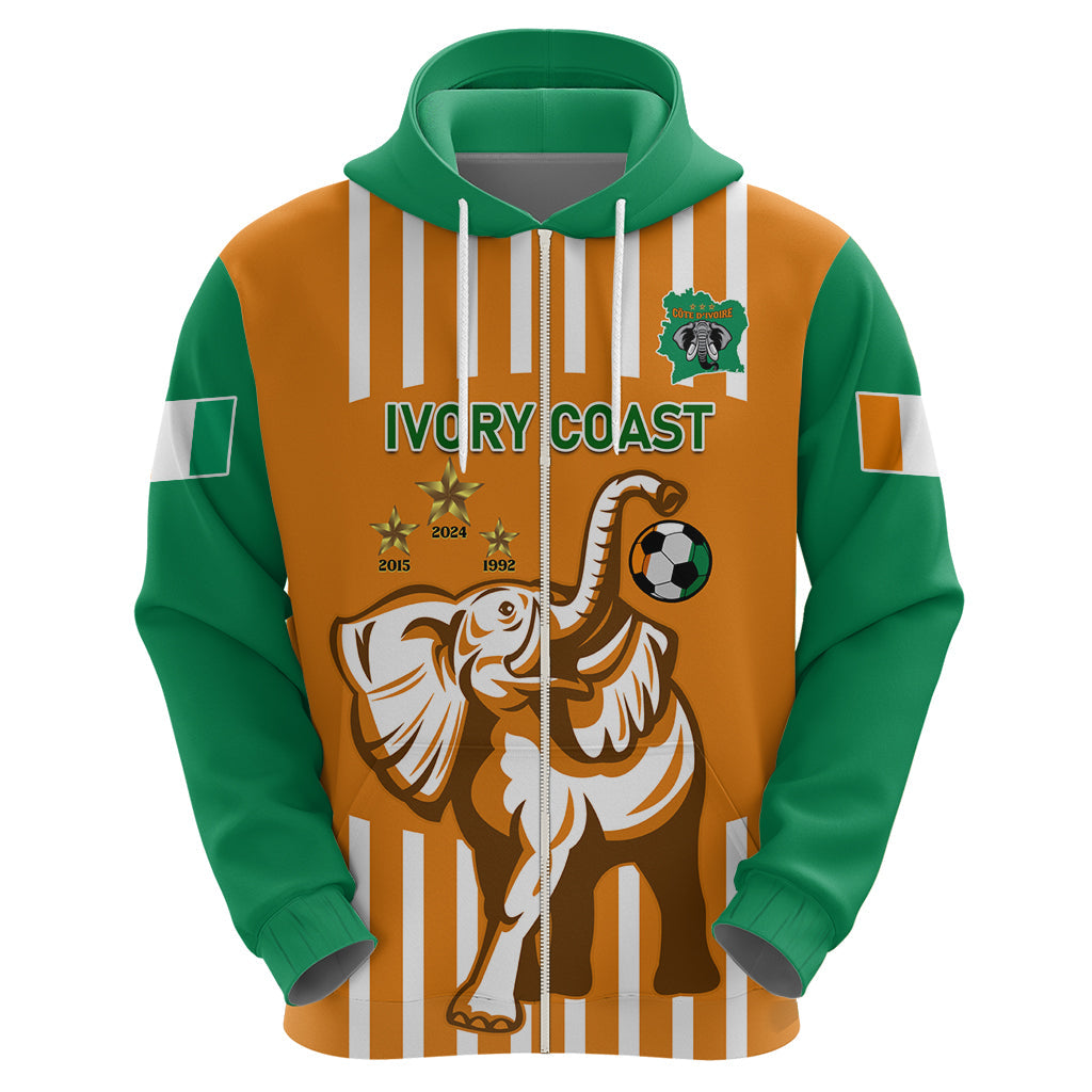 Custom Ivory Coast Football Hoodie Les Elephants 3rd Champions Proud LT14