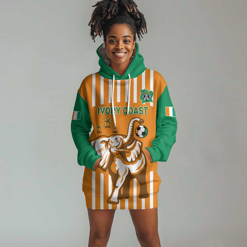 Custom Ivory Coast Football Hoodie Dress Les Elephants 3rd Champions Proud LT14